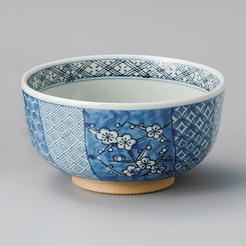 Japanese blue bowl flowers patterns in ceramic SHONZUI