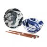Set de 2 bols japonais en céramique - AO TO KURO RYU