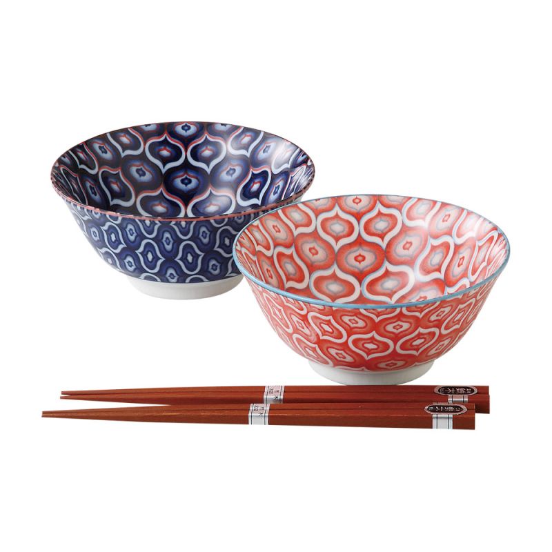 Set di 2 ciotole in ceramica giapponese - KURO SAKURA
