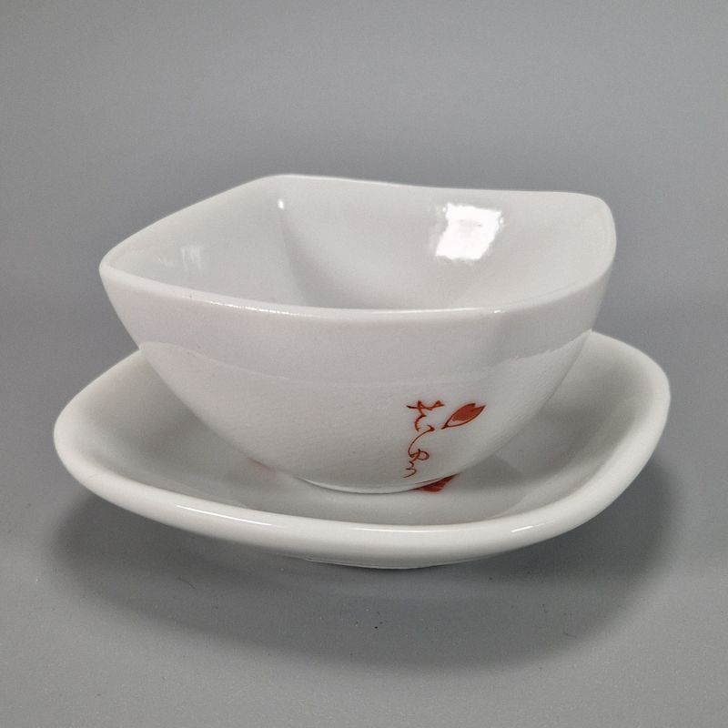 Ceramic vessel and saucer set - MOMIJI NAMI