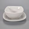 Ceramic vessel and saucer set - UME SHIROI