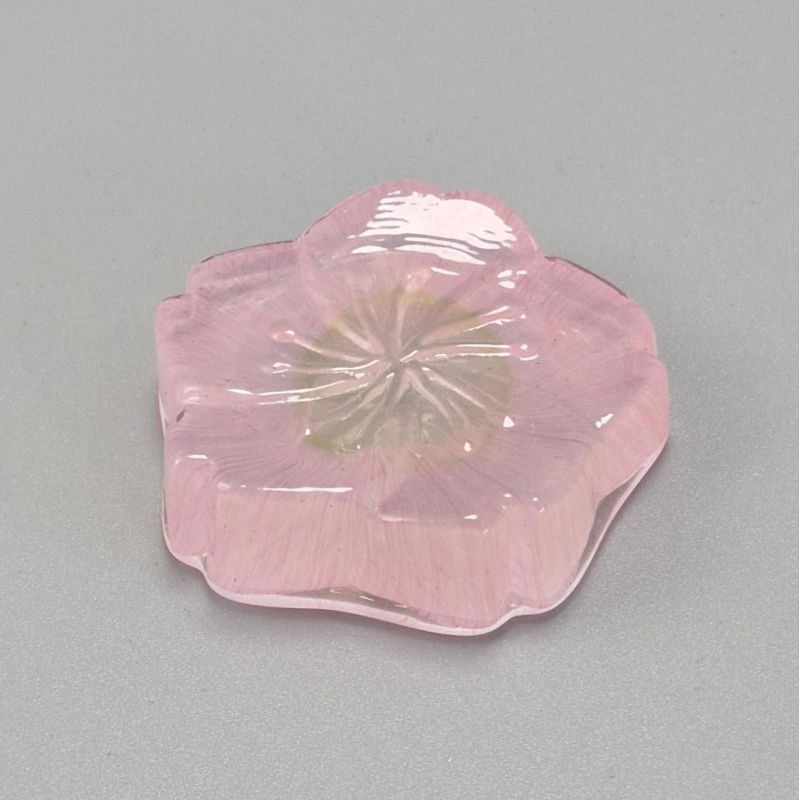 Pink Japanese flower shaped chopsticks rest in glass SAKURA HASHIOKI