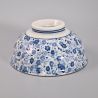 small blue japanese rice bowl in ceramic, KOBANA Ø11,6cm flowers