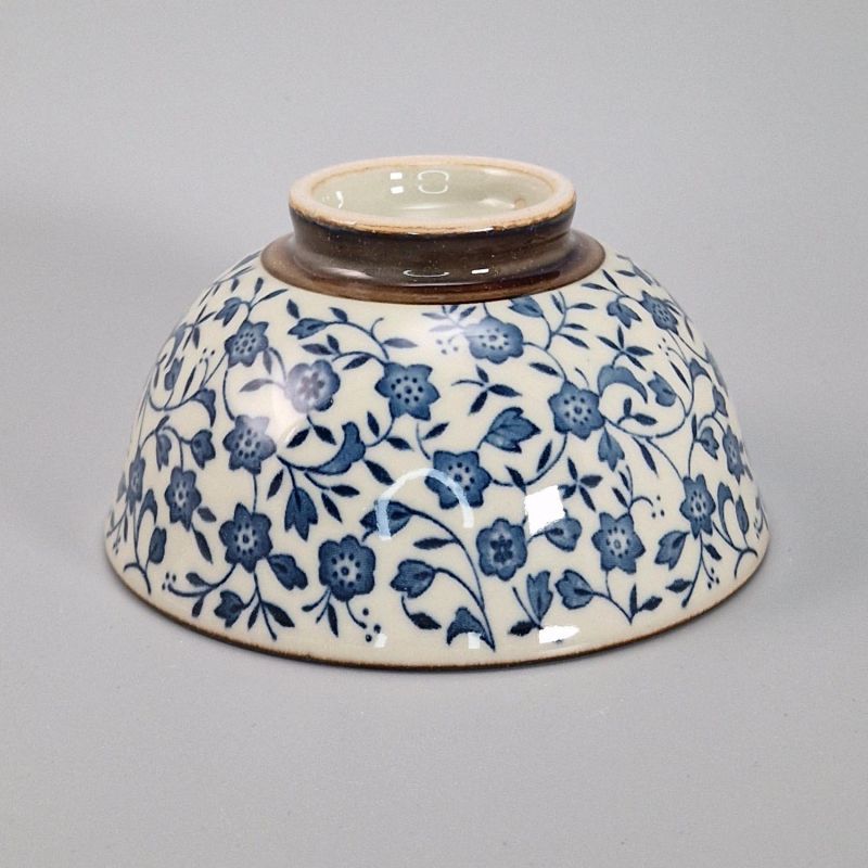 Japanese ceramic rice bowl, KKUYUKO, karakusa