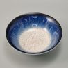 Cuenco de arroz japonés acampanado blanco y azul, brillo astral - ASUTORARU