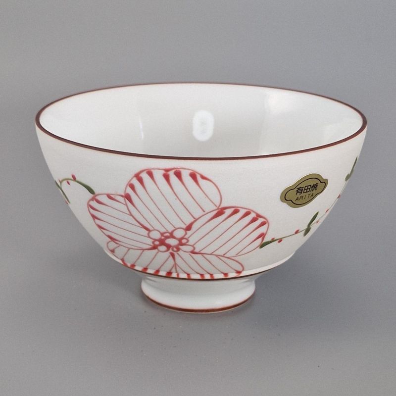 Cuenco de arroz japonés de cerámica, sakura rojo - AKAI SAKURA