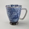 Japanische Tasse aus Keramik in blau und grau - PACHIWAKU