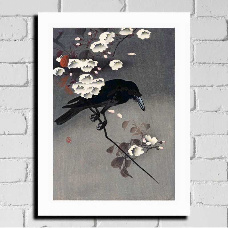 Estampe japonaise, Corbeau 2, OHARA KOSON