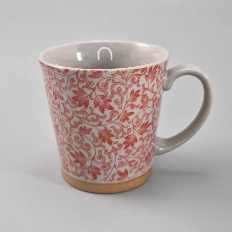Tazza da tè in ceramica con manico, fiori rossi, SARASA