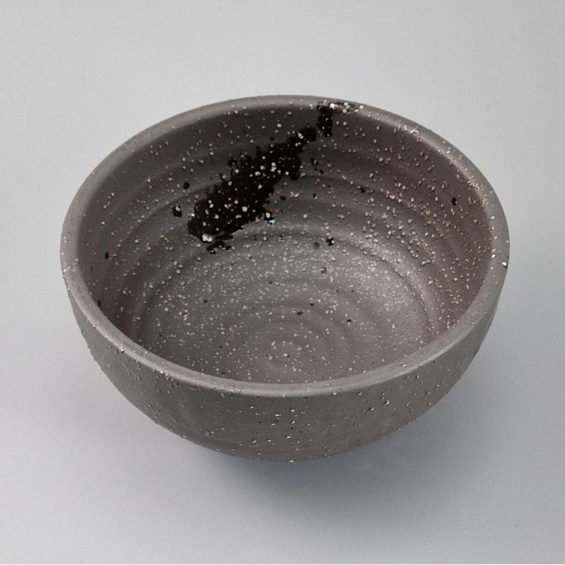 japanese soup bowl in ceramic, SUISEI, black