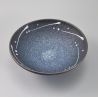 Japanische Schale aus roher Keramik, blaugrau, KIMO I