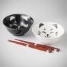 Set de 2 bols japonais en céramique - KURO TO SHIRO NO NEKO