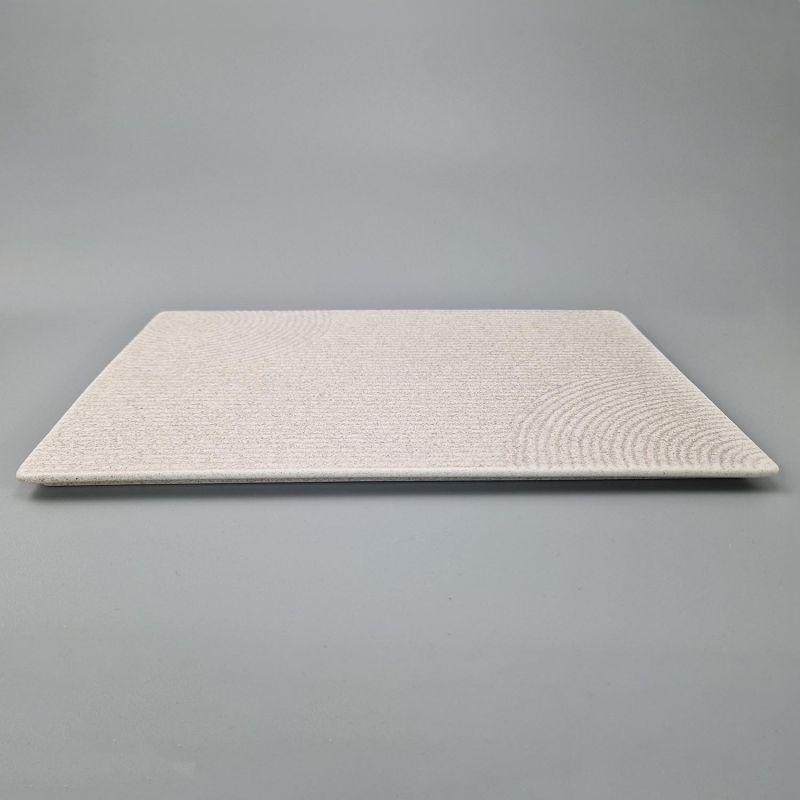 Large Japanese rectangular ceramic plate - MIDORI - white