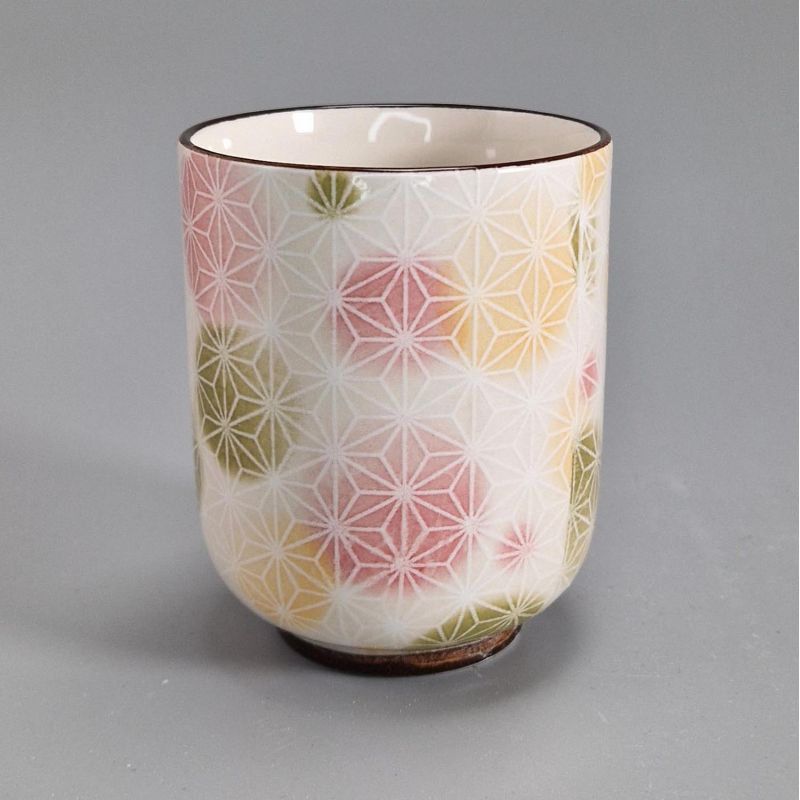 Japanische Keramik Teetasse, Weiß und Farben - ASANOHA