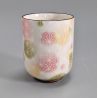 Taza de té de cerámica japonesa, blanca y colores - ASANOHA