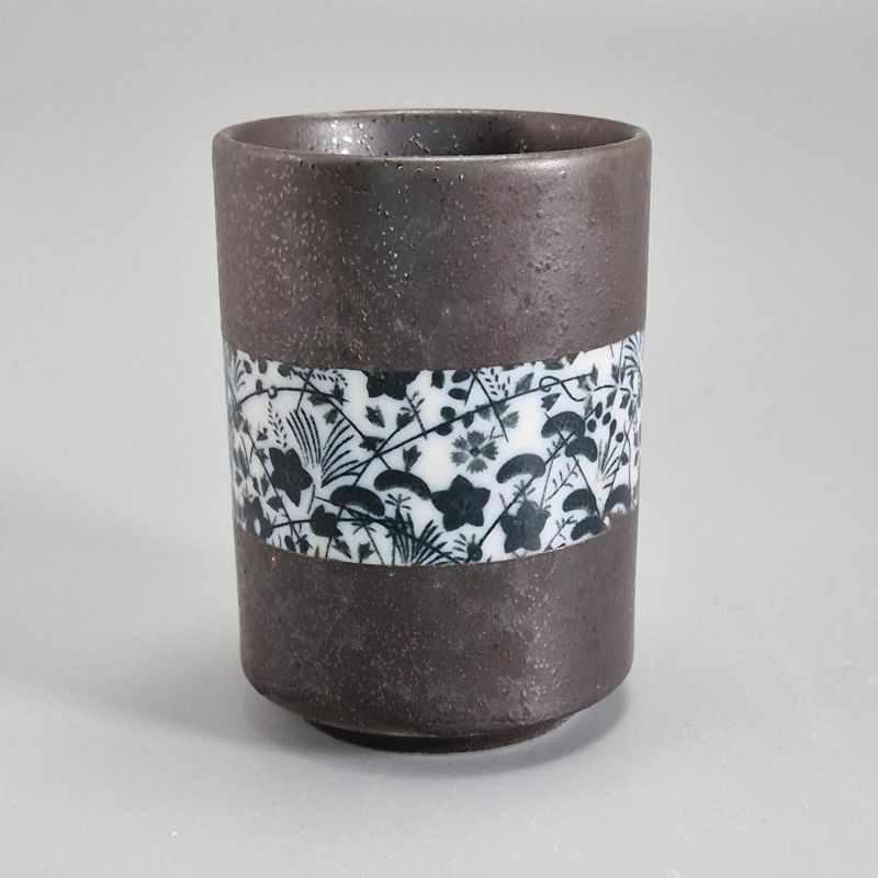 Japanese ceramic tea cup, floral headband - FURORARU