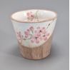 Japanische ausgestellte Keramik-Teetasse, beige und braun - SAKURA