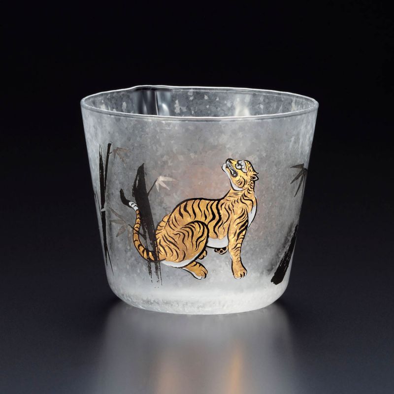 Set of 2 Japanese Whiskey glasses, tiger, PREMIUM TORA