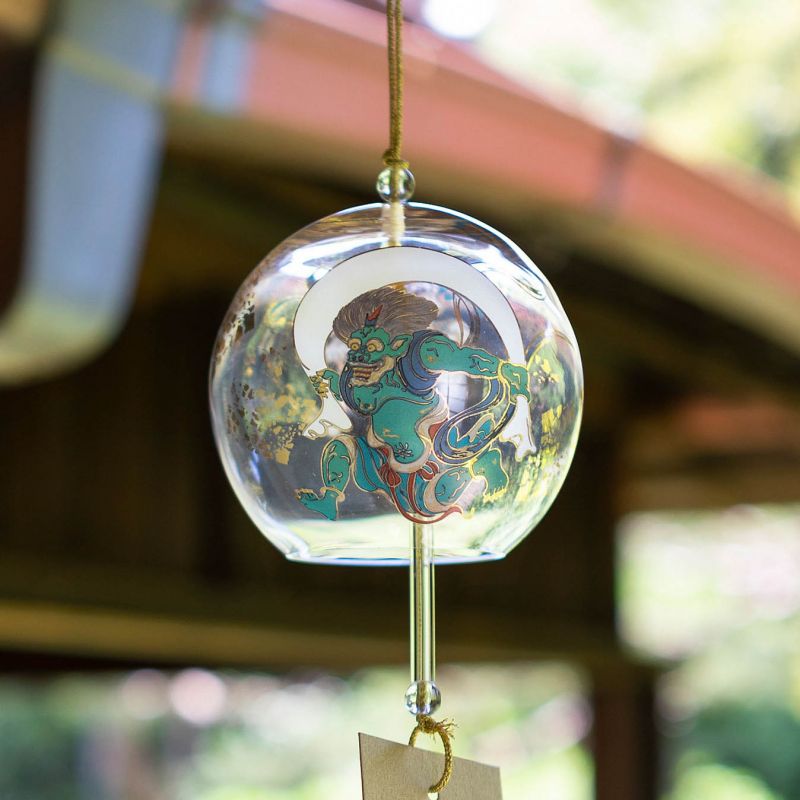 Japanese glass wind bell, FÛRIN, FUJIN RAIJIN