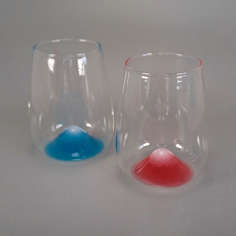 Duo of Japanese sake glasses mt. fuji - FUJISAN