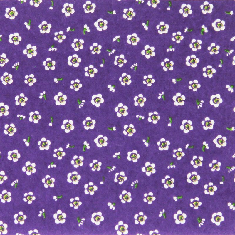 grande feuille papier japonais, YUZEN WASHI, violet, Kohana Komon