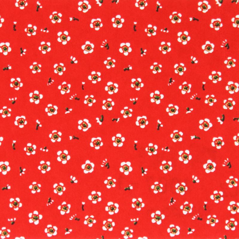 grande feuille papier japonais, YUZEN WASHI, rouge, Kohana Komon