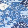 grande feuille papier japonais, YUZEN WASHI, bleu, Tohzan, Montagnes lointaines en automne 