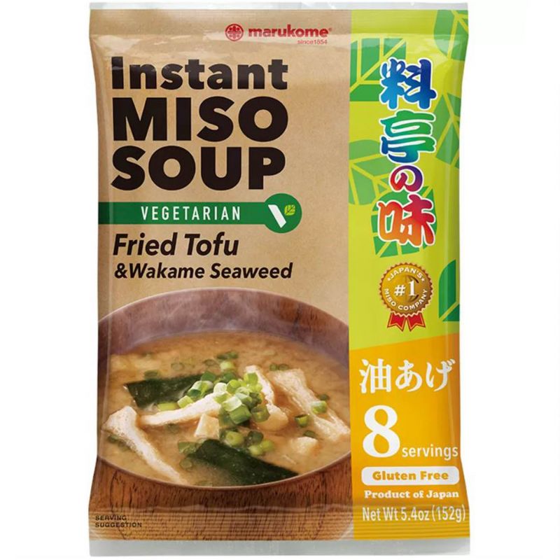 Miso soup (Ryoutei No Aji) Vegetarian - Fried tofu and wakame seaweed. Marukome