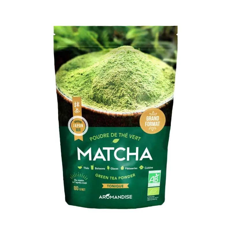 Poudre de thé vert Bio Matcha, grand format, 80g- MATCHA