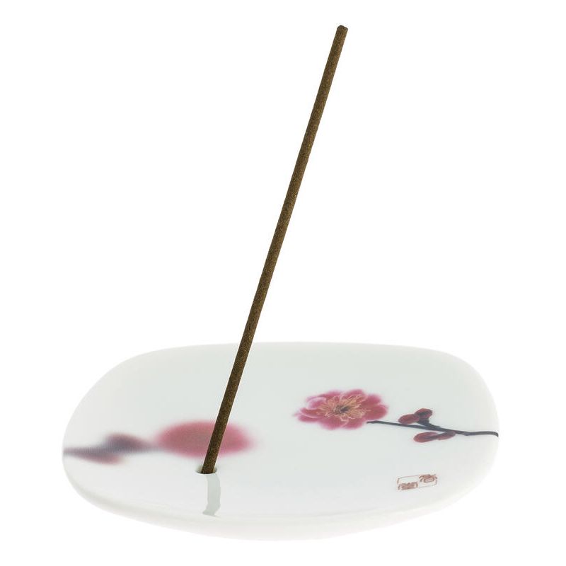 Porte-encens japonais carré en céramique, YUME SAKURA, fleur de cerisier