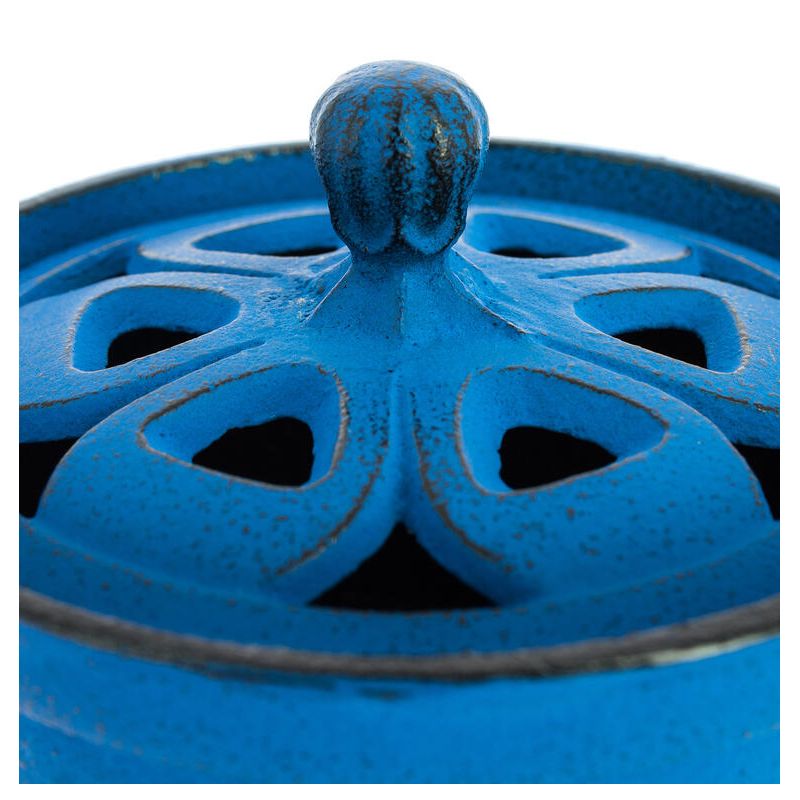 Japanese cast iron incense burner, IWACHU NAMI, blue wave