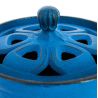 Japanese cast iron incense burner, IWACHU NAMI, blue wave