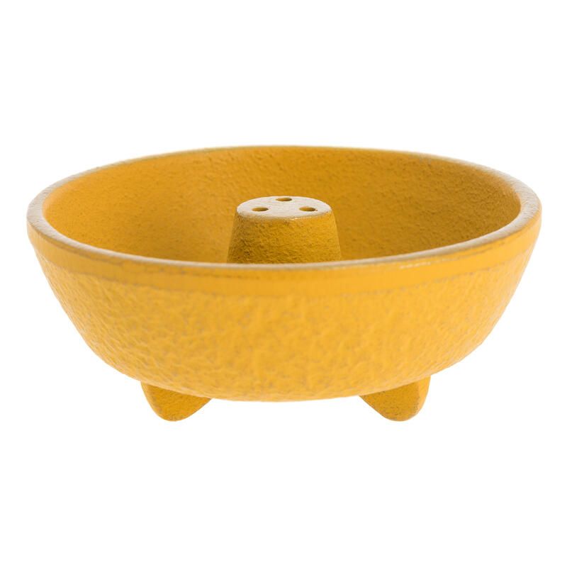 Yellow cast iron incense burner, IWACHU, fountain