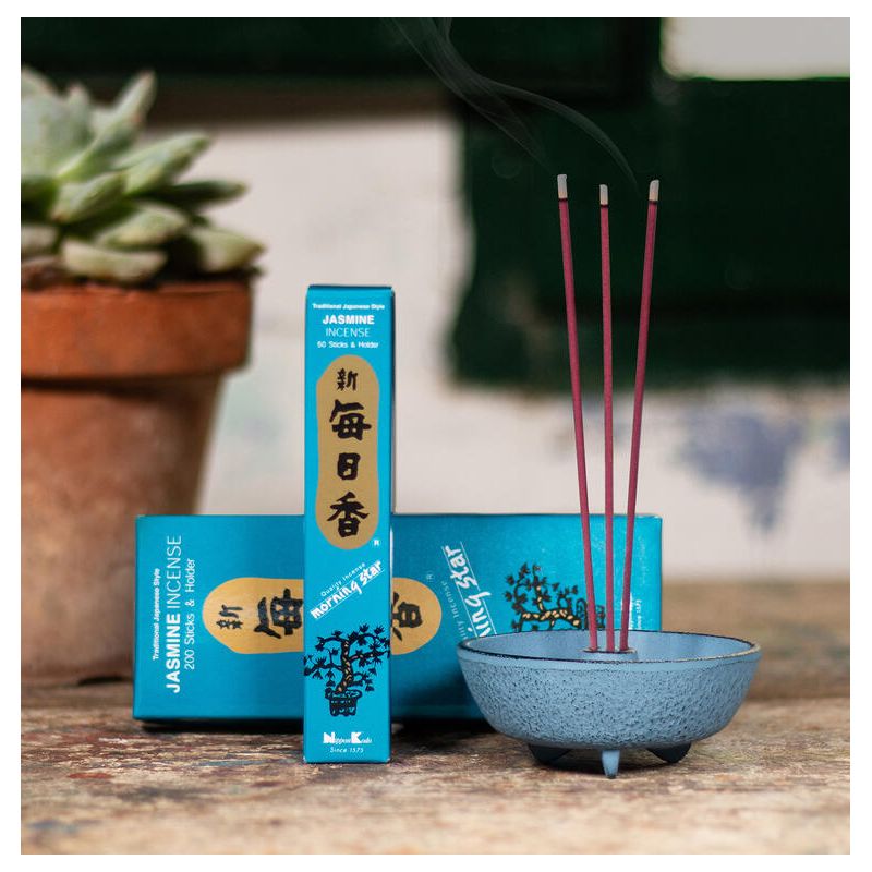 Box of 50 Japanese incense sticks, MORNING STAR JASMINE, jasmine fragrance