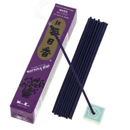 Box of 50 Japanese incense sticks, MORNING STAR MUSK, scent of musk