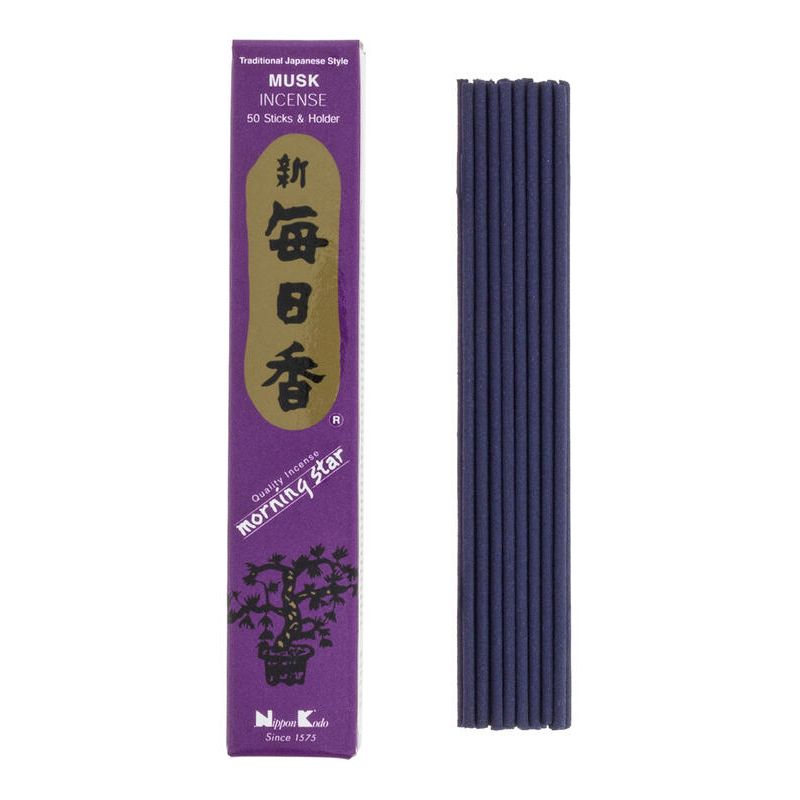 Box of 50 Japanese incense sticks, MORNING STAR MUSK, scent of musk