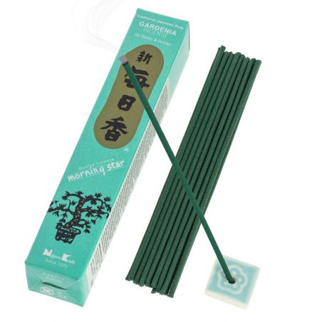 Box of 50 Japanese incense sticks, MORNING STAR GARDENIA, gardenia fragrance