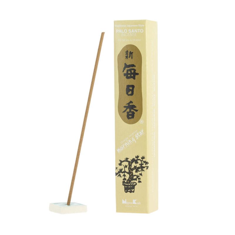 Boîte 50 bâtons d'encens japonais,MORNING STAR PALO SANTO, parfum palo santo