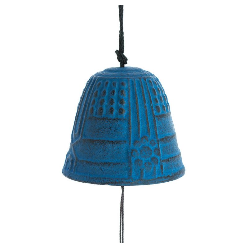 Campana de viento Feng Shui Furin Iwachu azul claro 4,5 cm