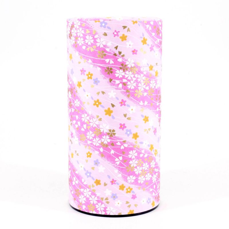 Caja de té japonés rosa en papel washi - SAKURA - 200gr