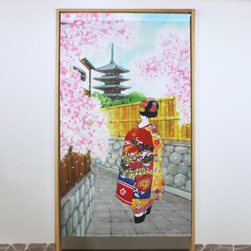 Japanese noren polyester curtain, GEISHA