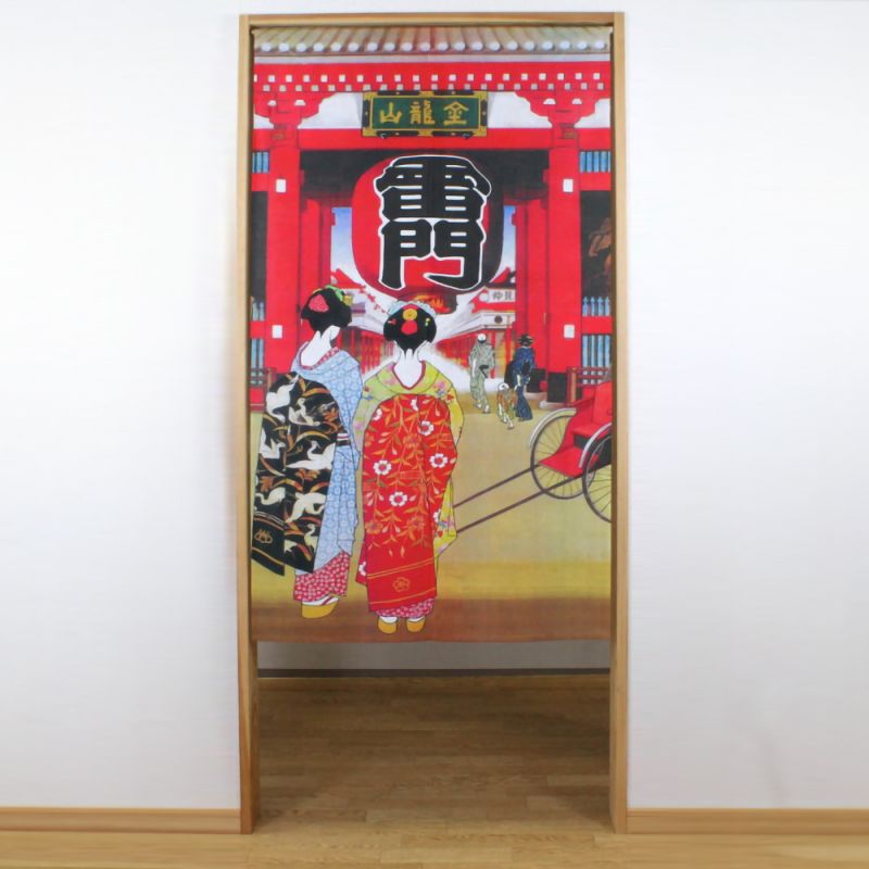 Japanese noren polyester curtain, KAMINARIMON