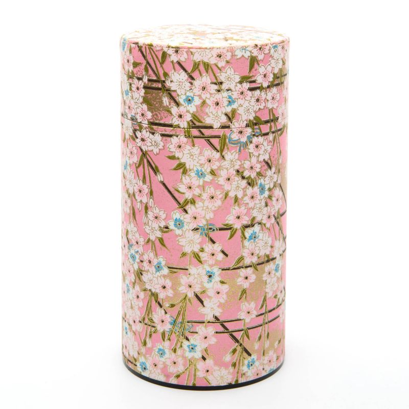 Japanese pink tea box in washi paper - SAKURA 1 - 200gr