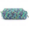 Makura cushion with removable turquoise flower pattern cover - 32cm