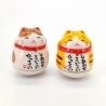 Duo japanischer Glückskatze Manekineko Keramikbecher, SANNEKO, 4,5 cm