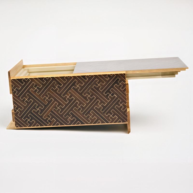Geheimbox in traditioneller Yosegi-Intarsienarbeit aus Hakone, SAYAGATA, 21 Ebenen