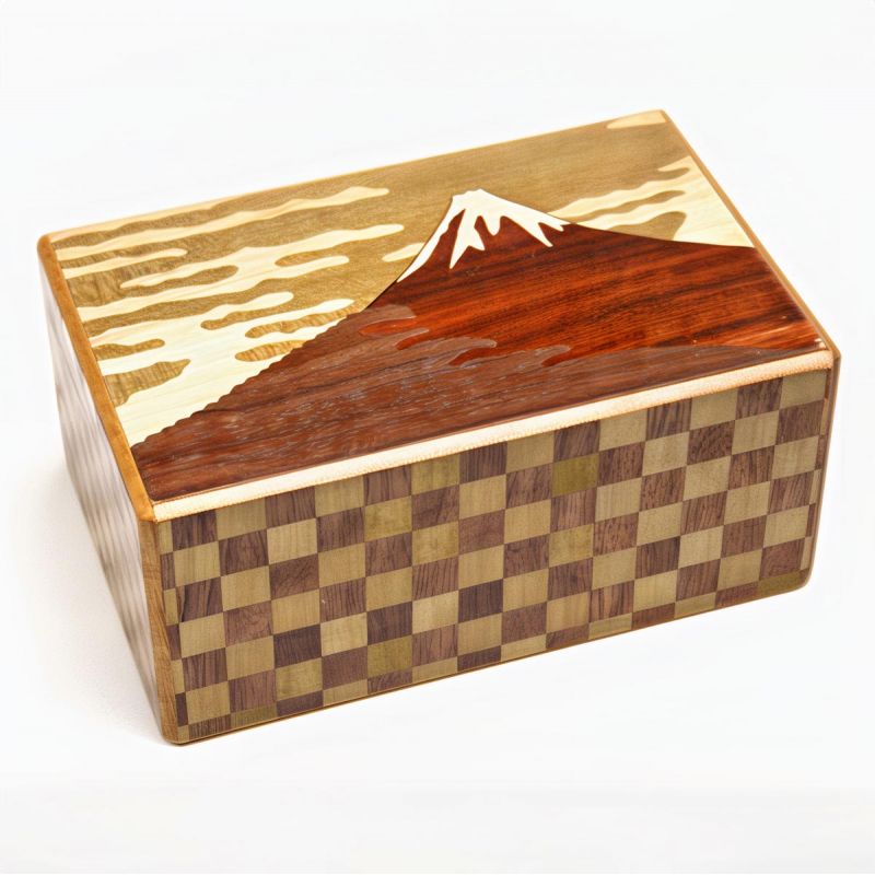 Scatola segreta in tradizionale intarsio Yosegi di Hakone, FUJISAN KAMERIA, 10 livelli