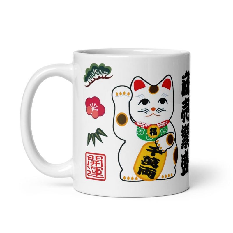 Teetasse aus Keramik mit Henkel, MANEKINEKO