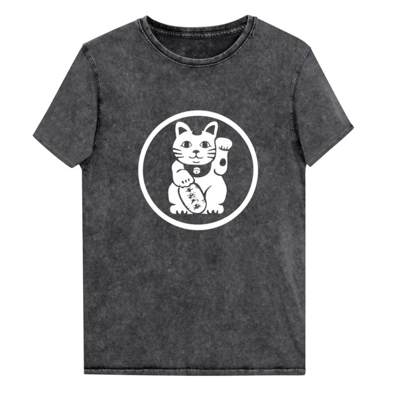 Camiseta negra de algodón, MANEKINEKO