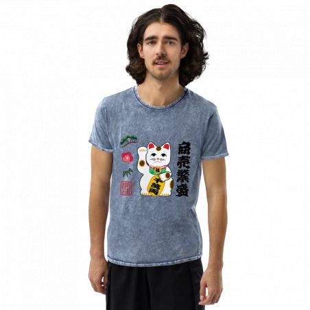 Blue Denim Cotton T-Shirt, MANEKINEKO 2